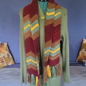 Multicolor Chevron Knit Scarf